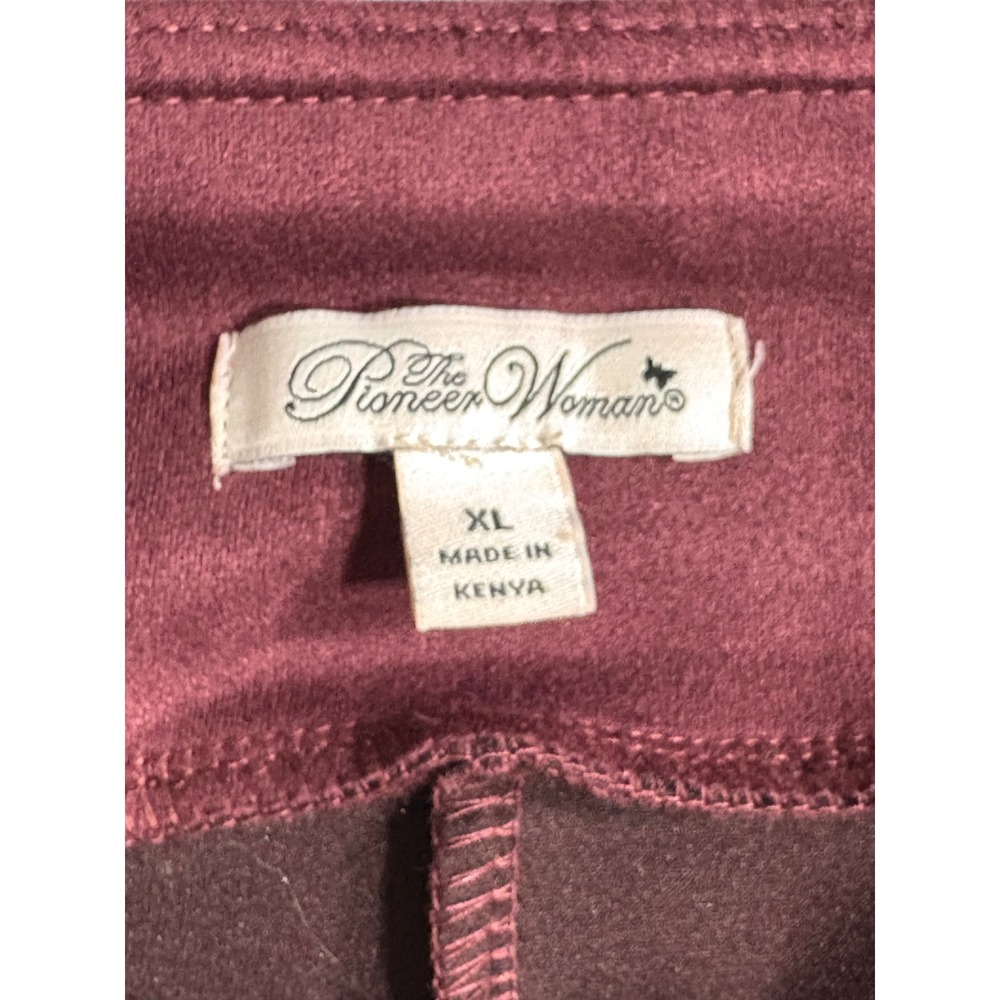The Pioneer Woman‎ Burgundy Faux Suede Pull On Leggings Womens XL Maroon Stretch - Picture 3 of 6